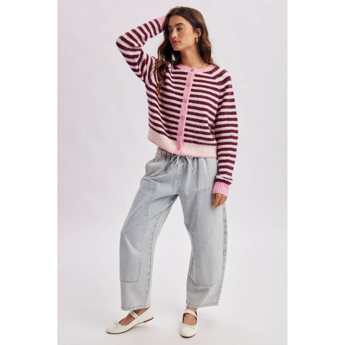 Colorblock Striped Cardigan