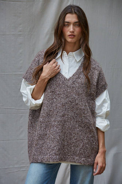 Oversized Knit Sweater Vest
