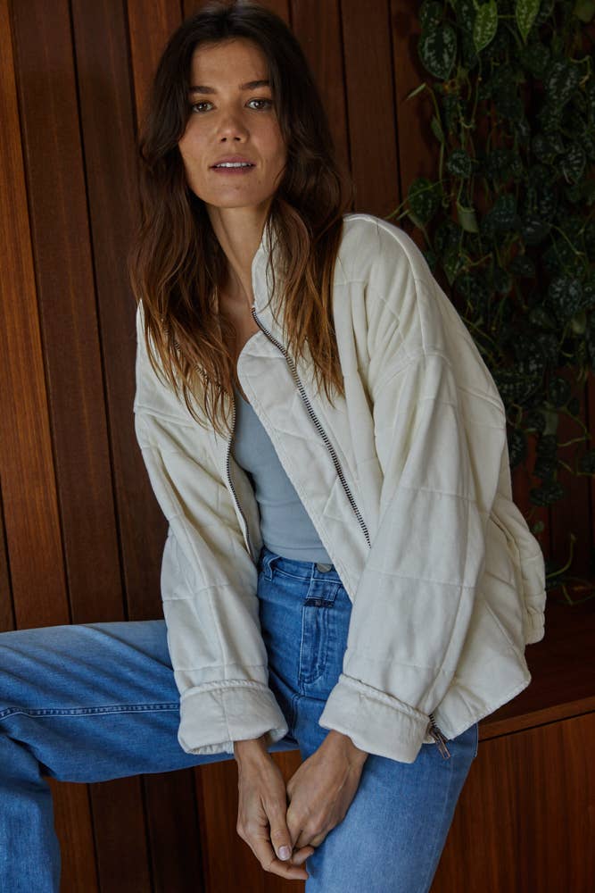 Quilted Mineral Washed Jacket