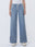 High Rise Drawstring Waistband Side Slit Wide Leg Jeans
