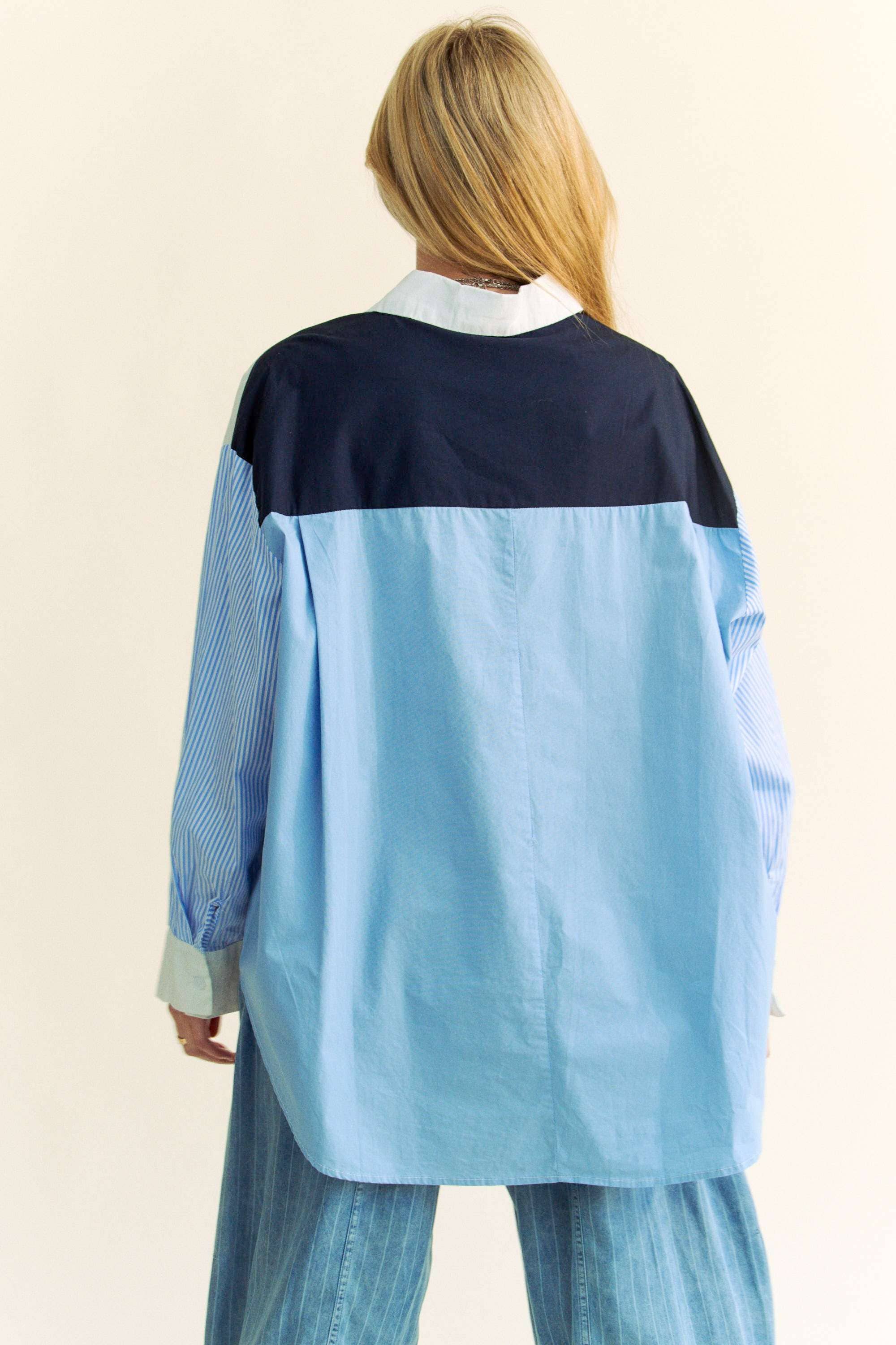 Abstract Stripe Button Down Shirt