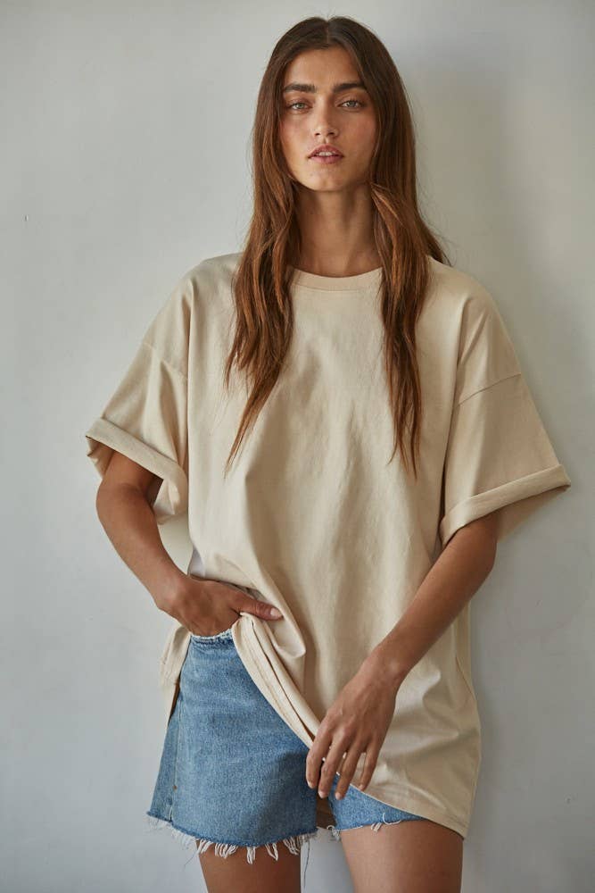 Cotton Drop Shoulder Oversized Shirt