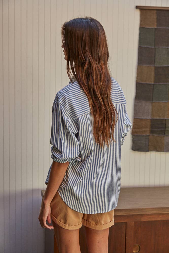 Striped Long-Sleeve Button Down