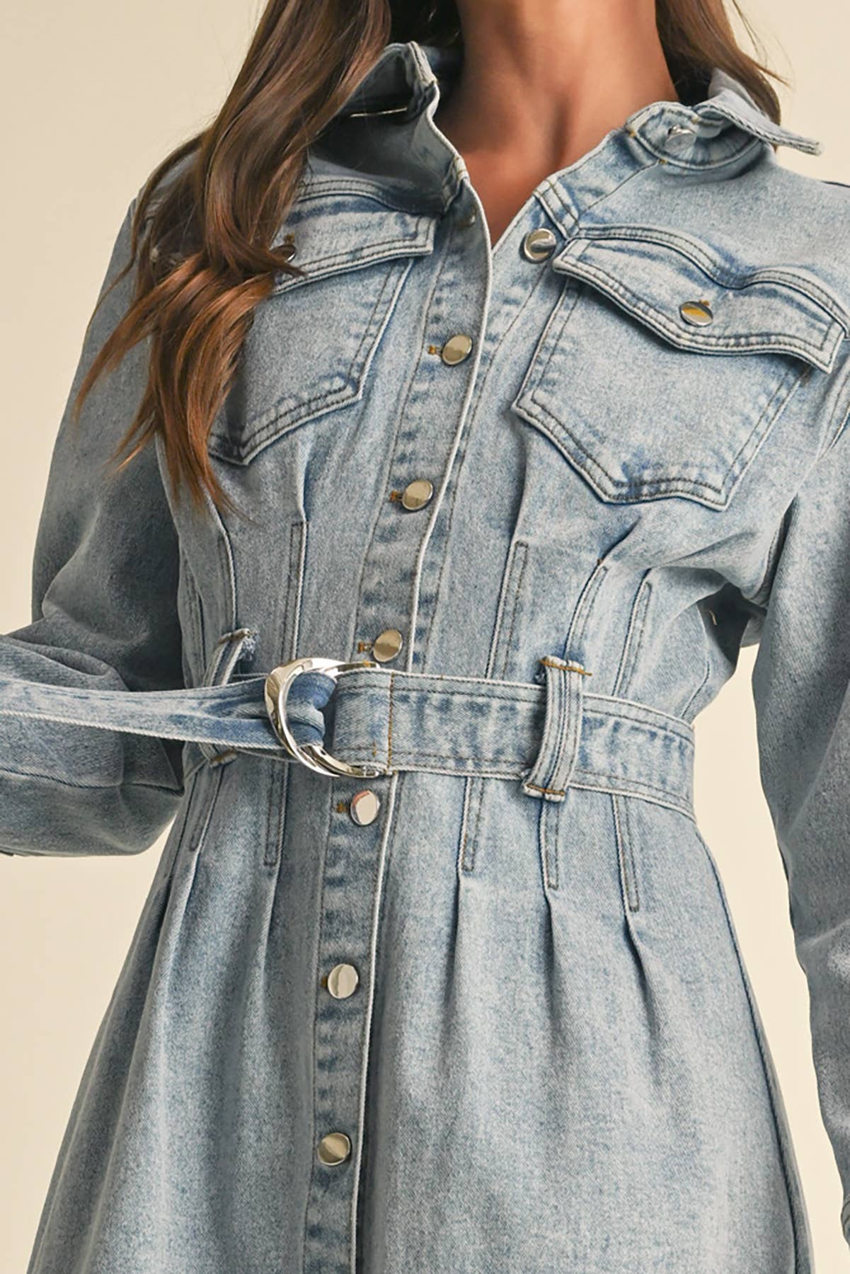 Long Sleeve Denim Shirt Dress