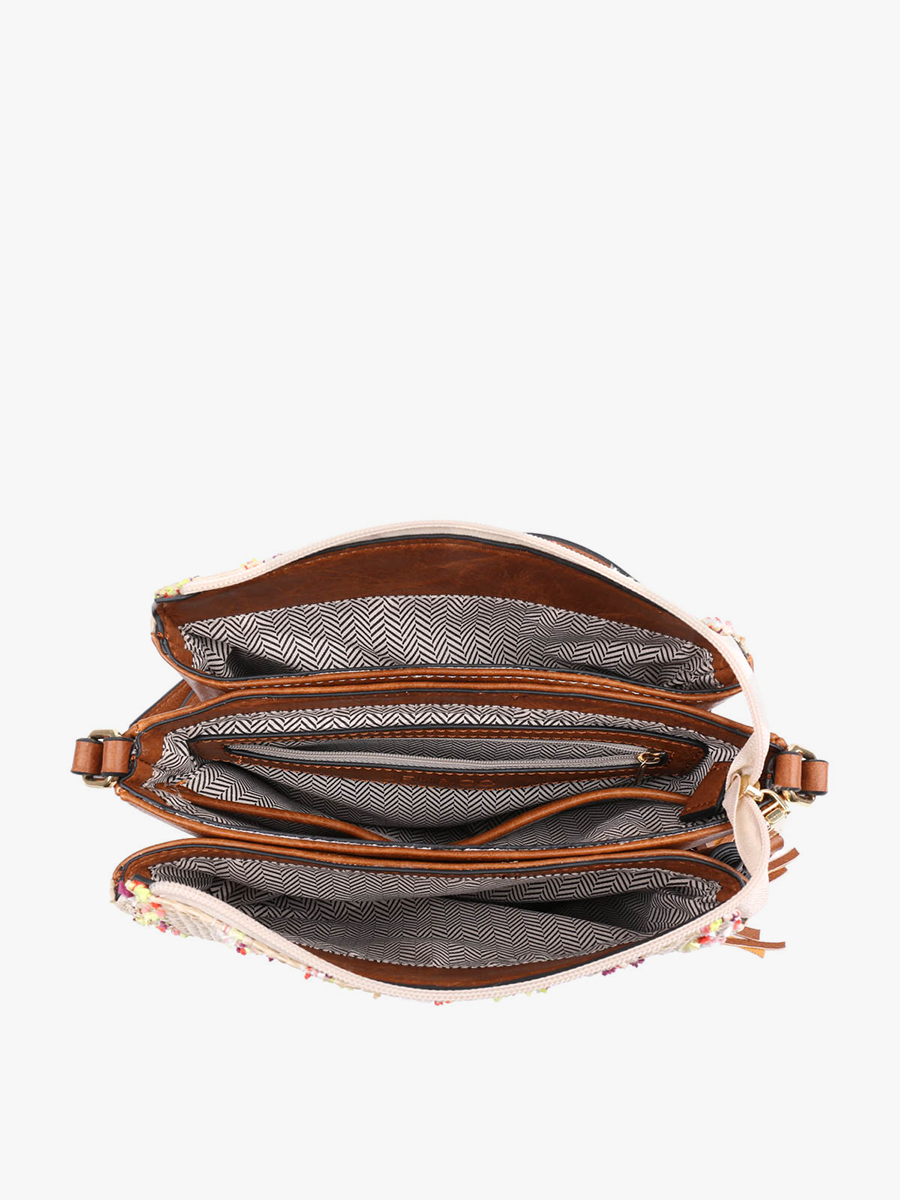 Two-Tone Crossbody w/ 3 Compartments