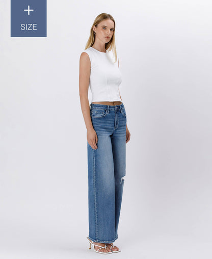 Super High Rise Baggy Wide Jeans