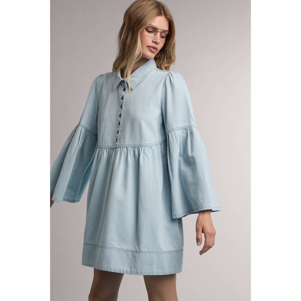 Denim Babydoll Mini Dress