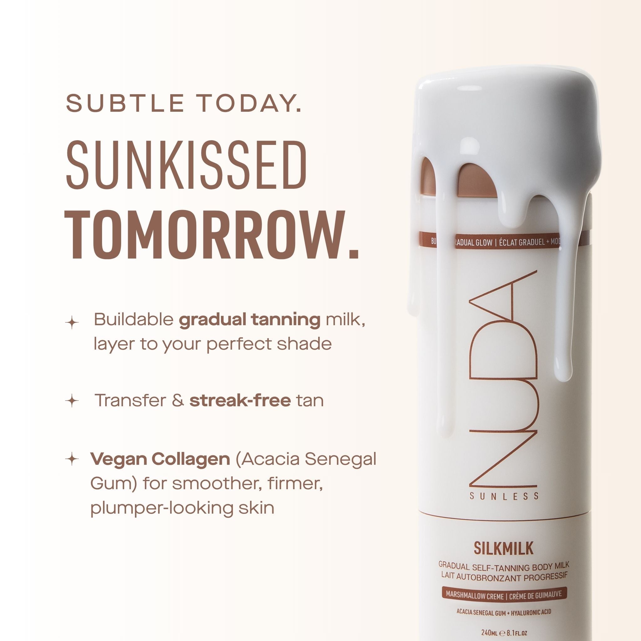NUDA SilkMilk Gradual Self Tanning Body Milk