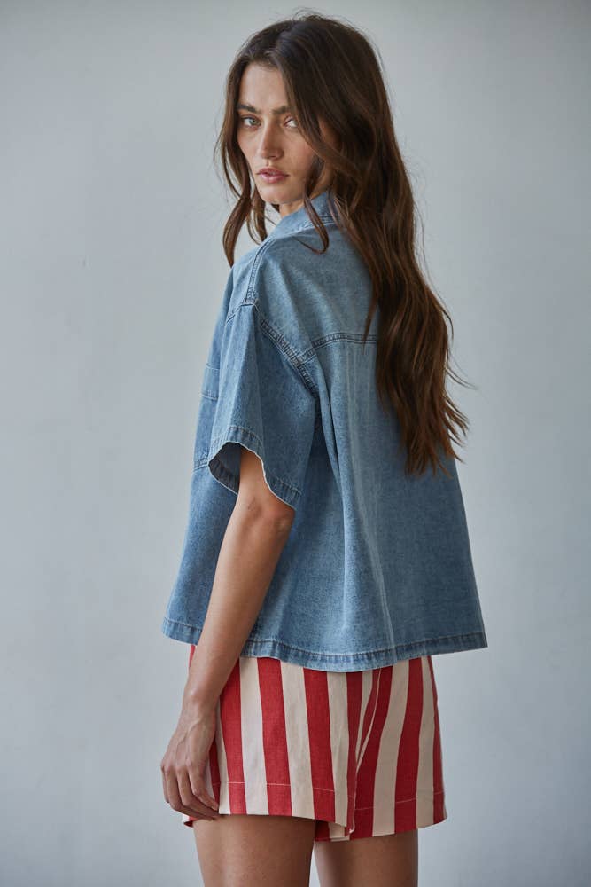 Denim Short Sleeve Shirt