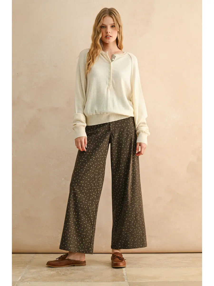 Half Button Front Sweater