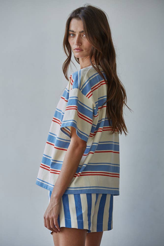 Striped Short Sleeve Top