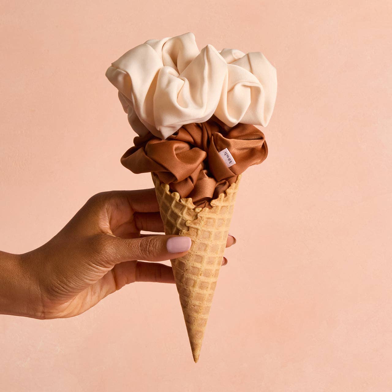 Cream & Camel Oversized Scrunchies