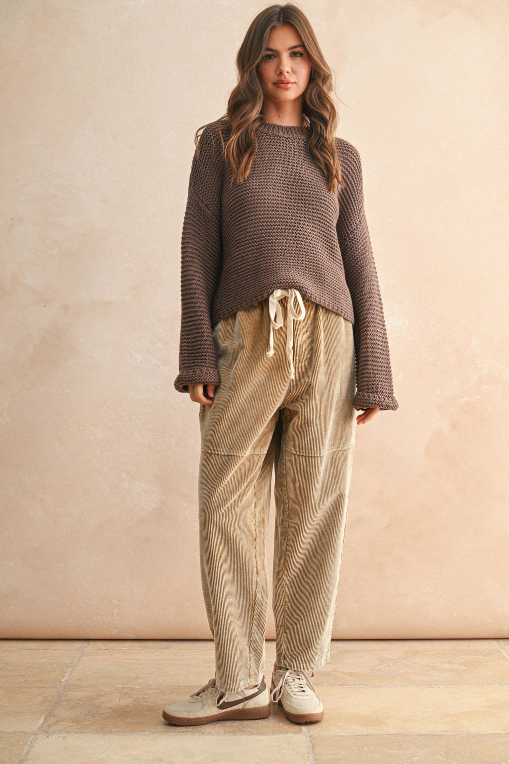 Cream Knitted Sweater Top