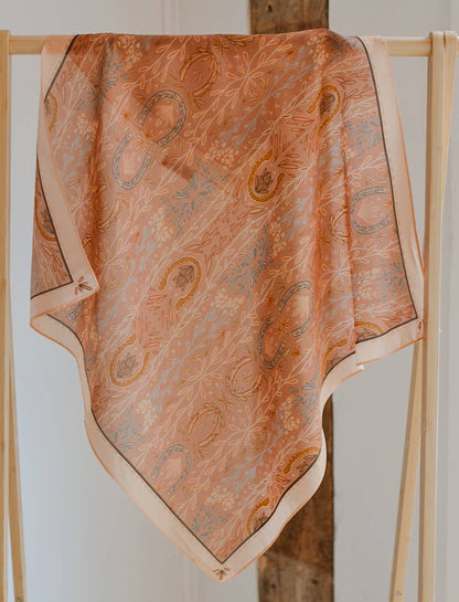 Western Harvest in Dusty Rose Silk Wild Rag Scarf