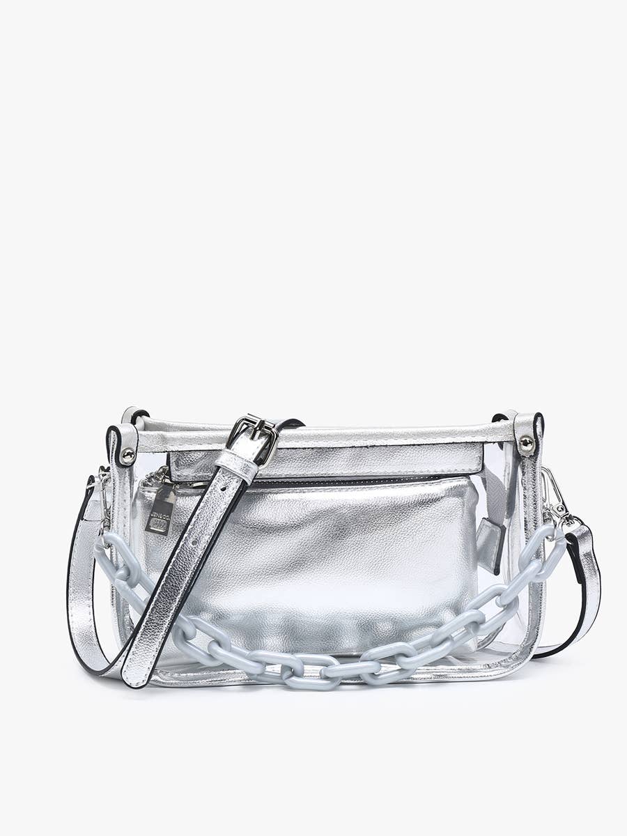 Jessica Clear Crossbody with Chain