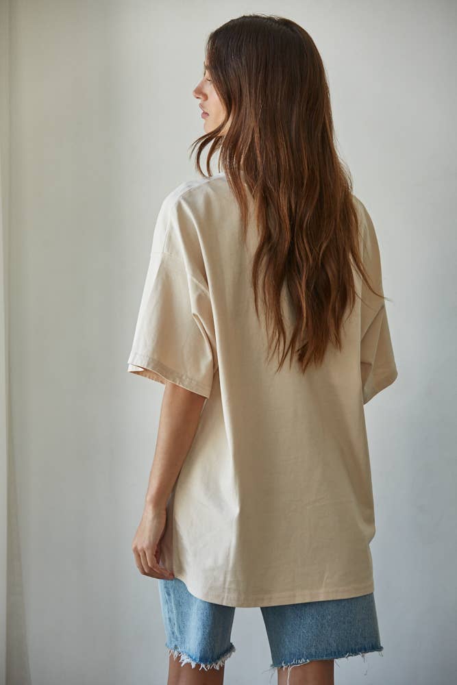 Cotton Drop Shoulder Oversized Shirt