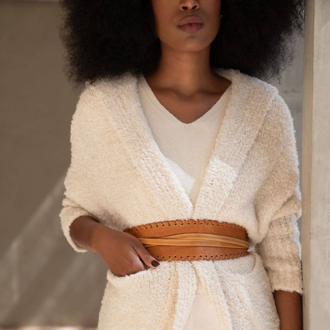 Chloe Wrap Belt - Cognac