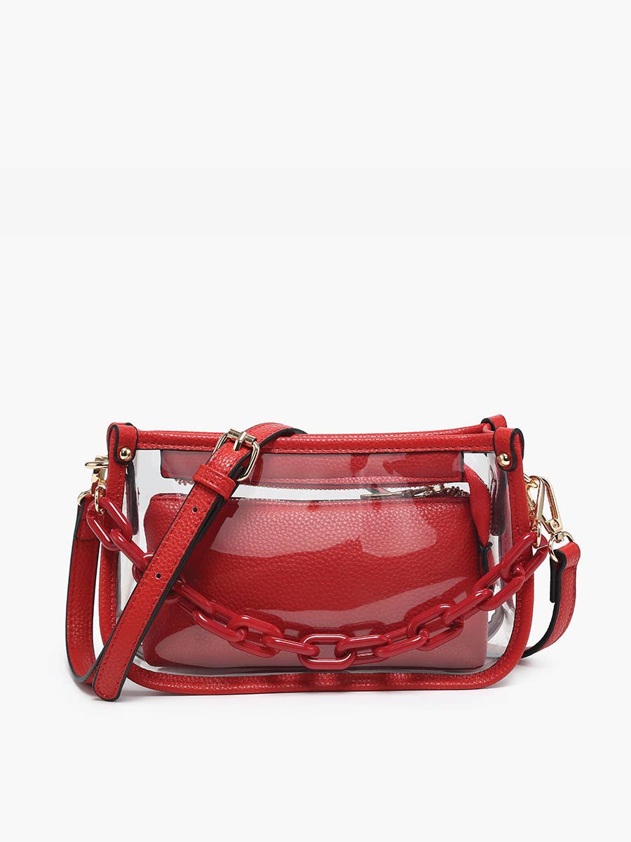 Jessica Clear Crossbody with Chain