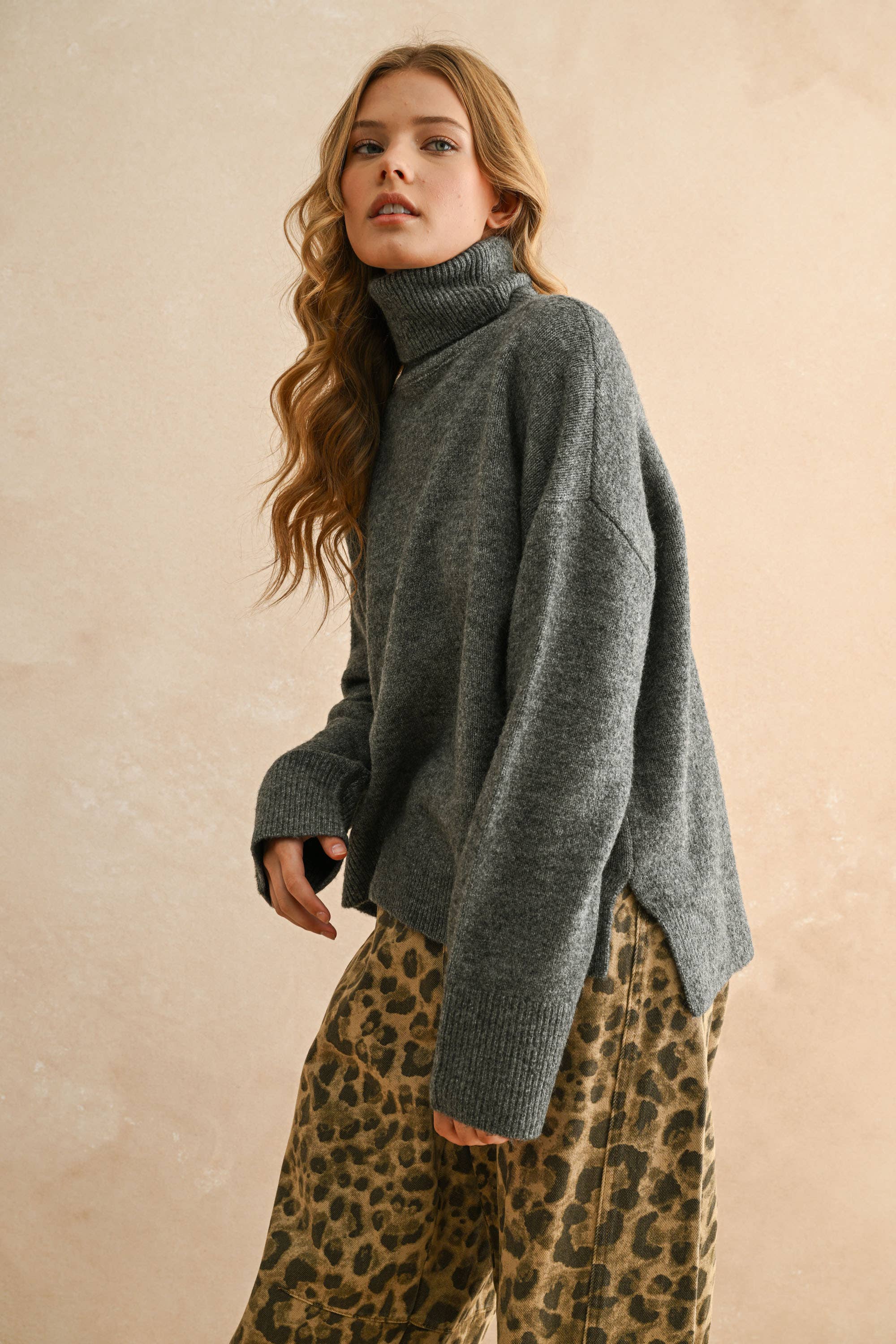 Mocha Turtle Neck Sweater