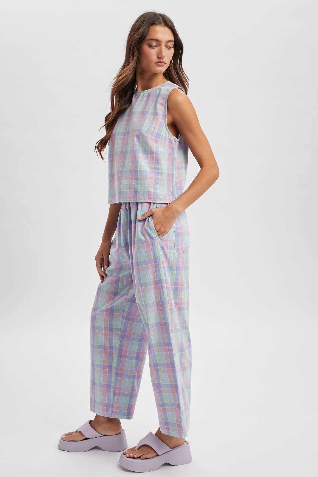 Multi-Plaid Set Pants
