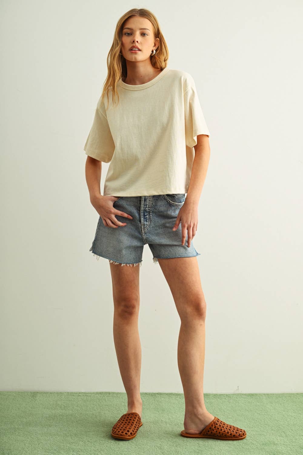 Short Sleeve Linen Knitted Top