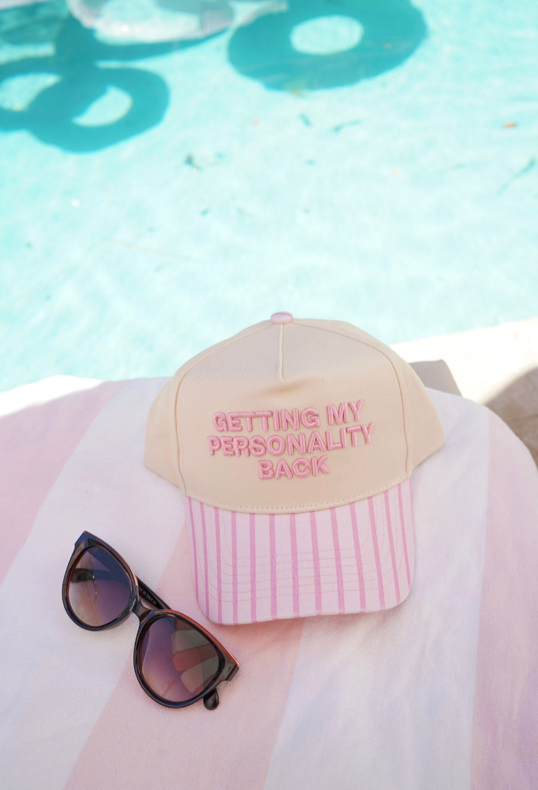 Getting my Personality Back | Pink Stripe Trucker Hat