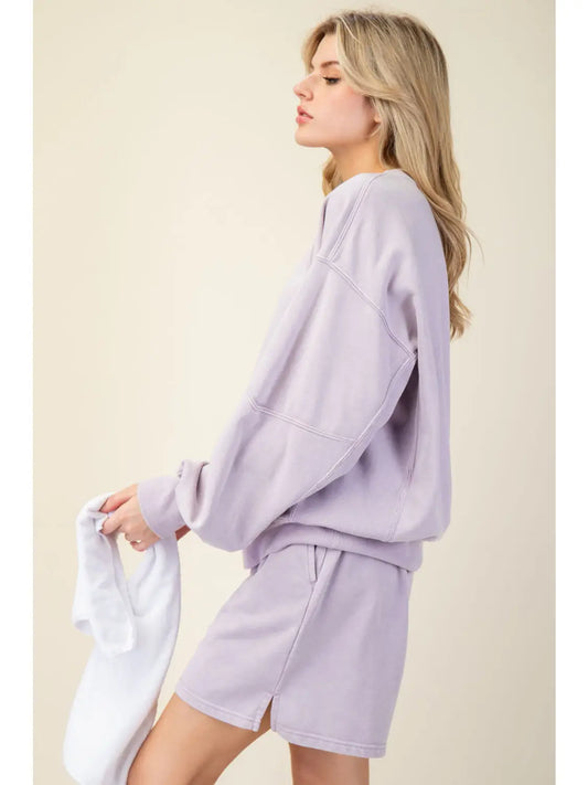 Mineral Washed French Terry Lightweight Sweatshirt