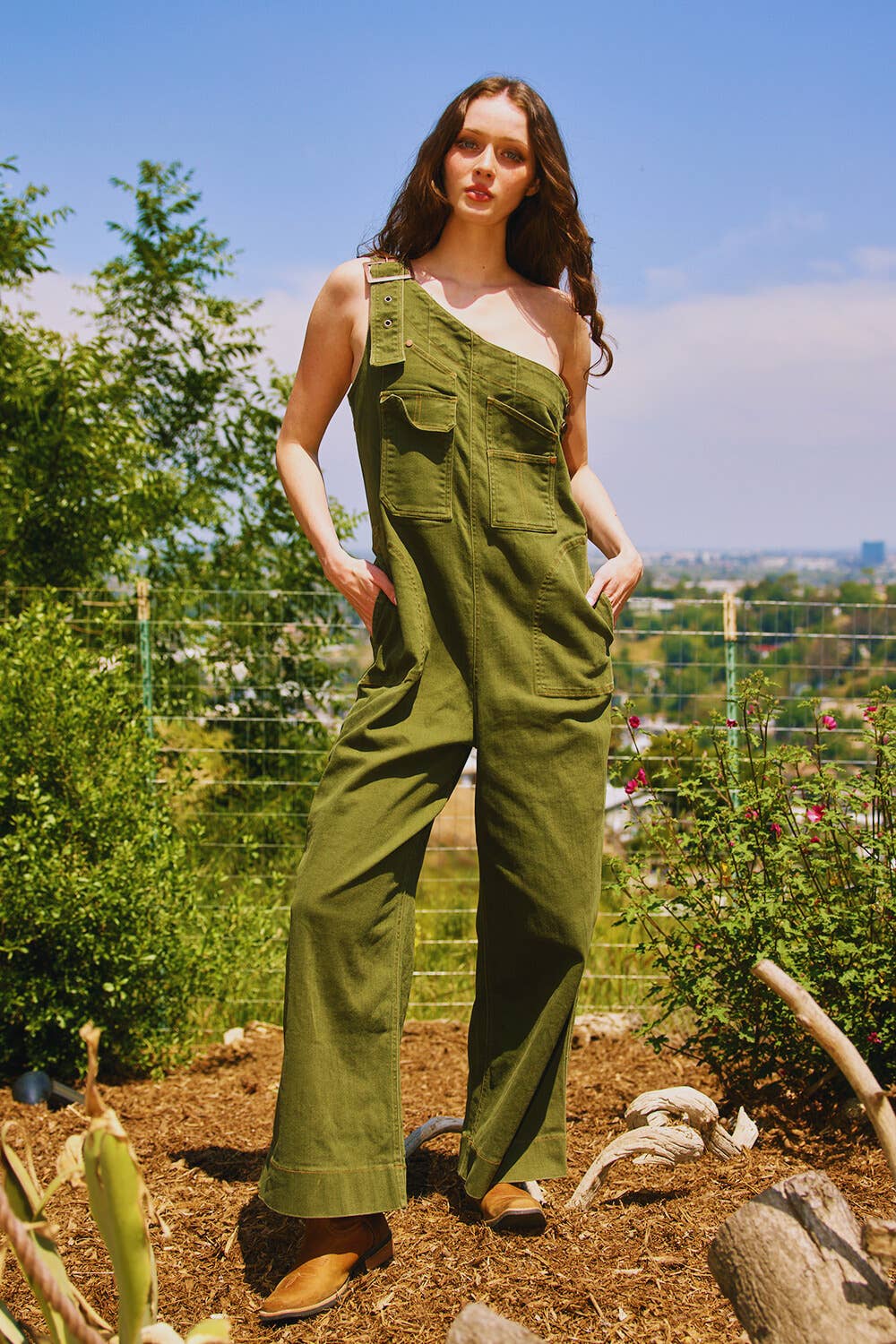 One-Shoulder Utility Overalls