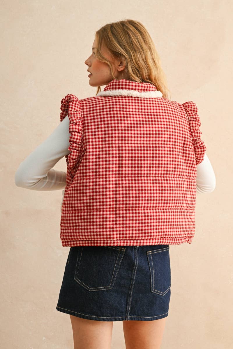 Gingham Heart-Pocket Vest