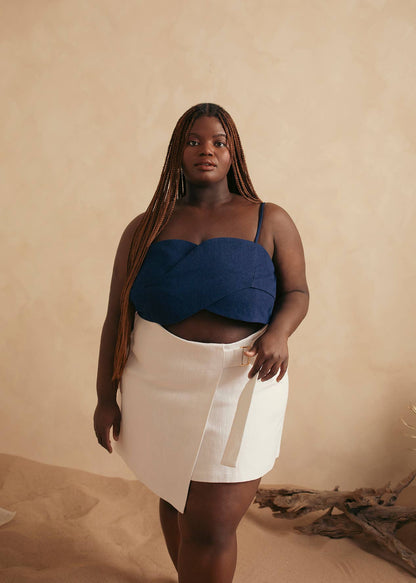 Linen Canvas Wrap Skirt
