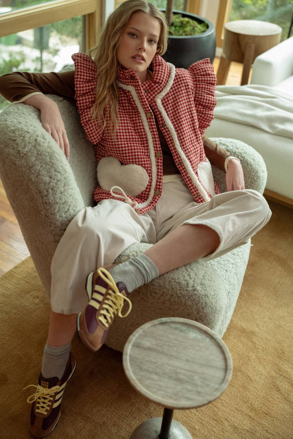 Gingham Heart-Pocket Vest