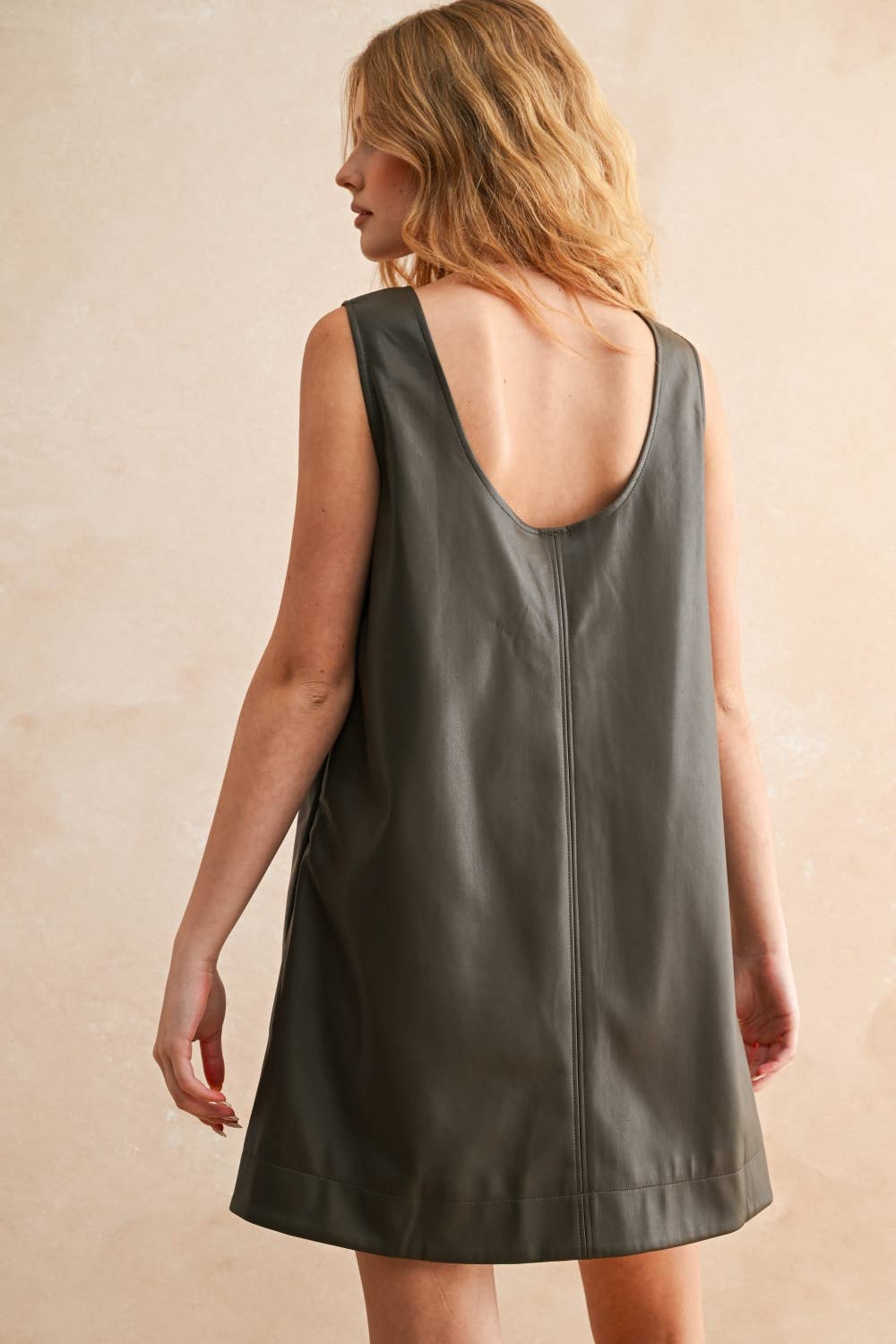 Faux Leather Mini Dress