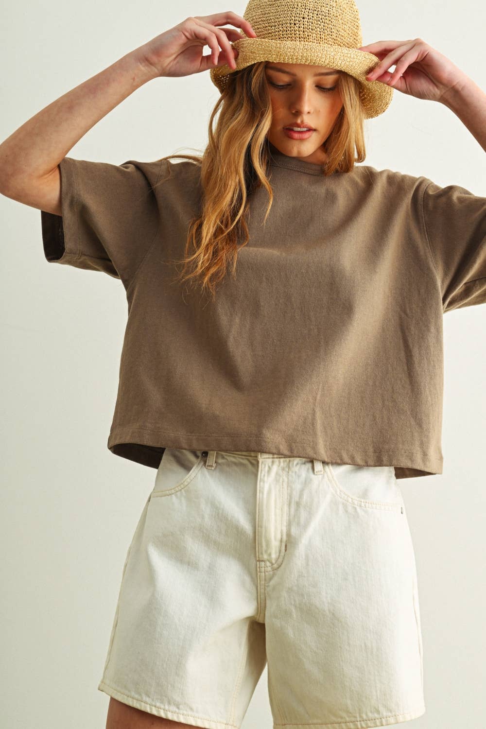 Short Sleeve Linen Knitted Top