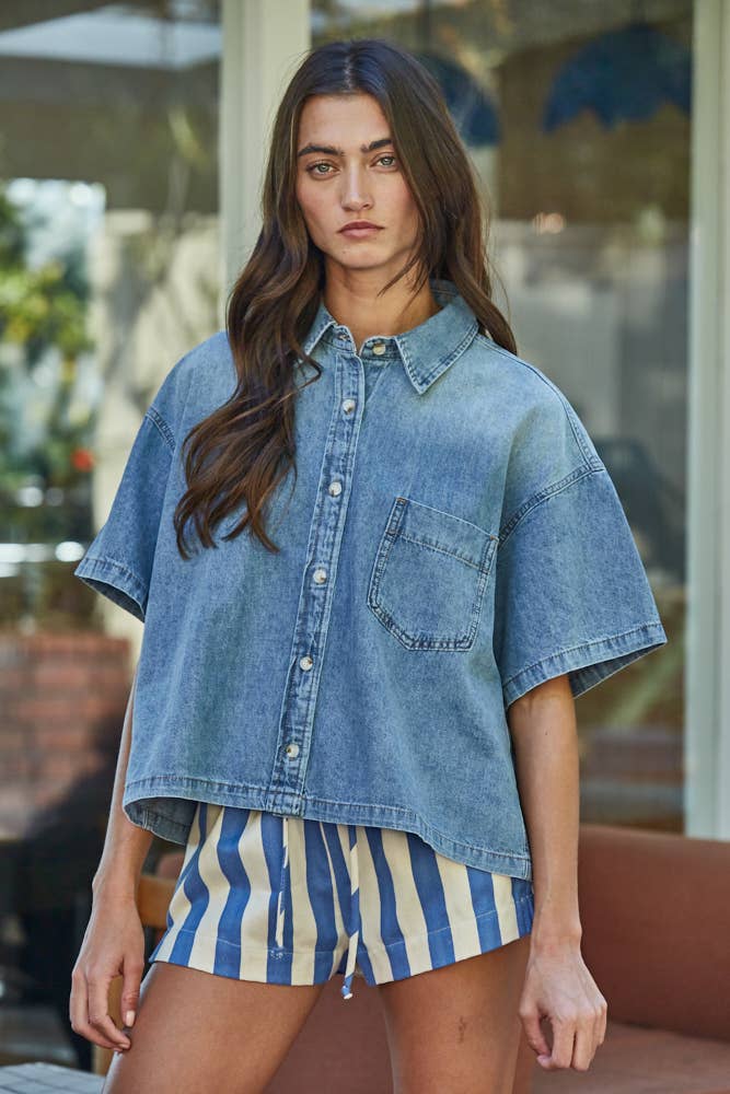 Denim Short Sleeve Shirt