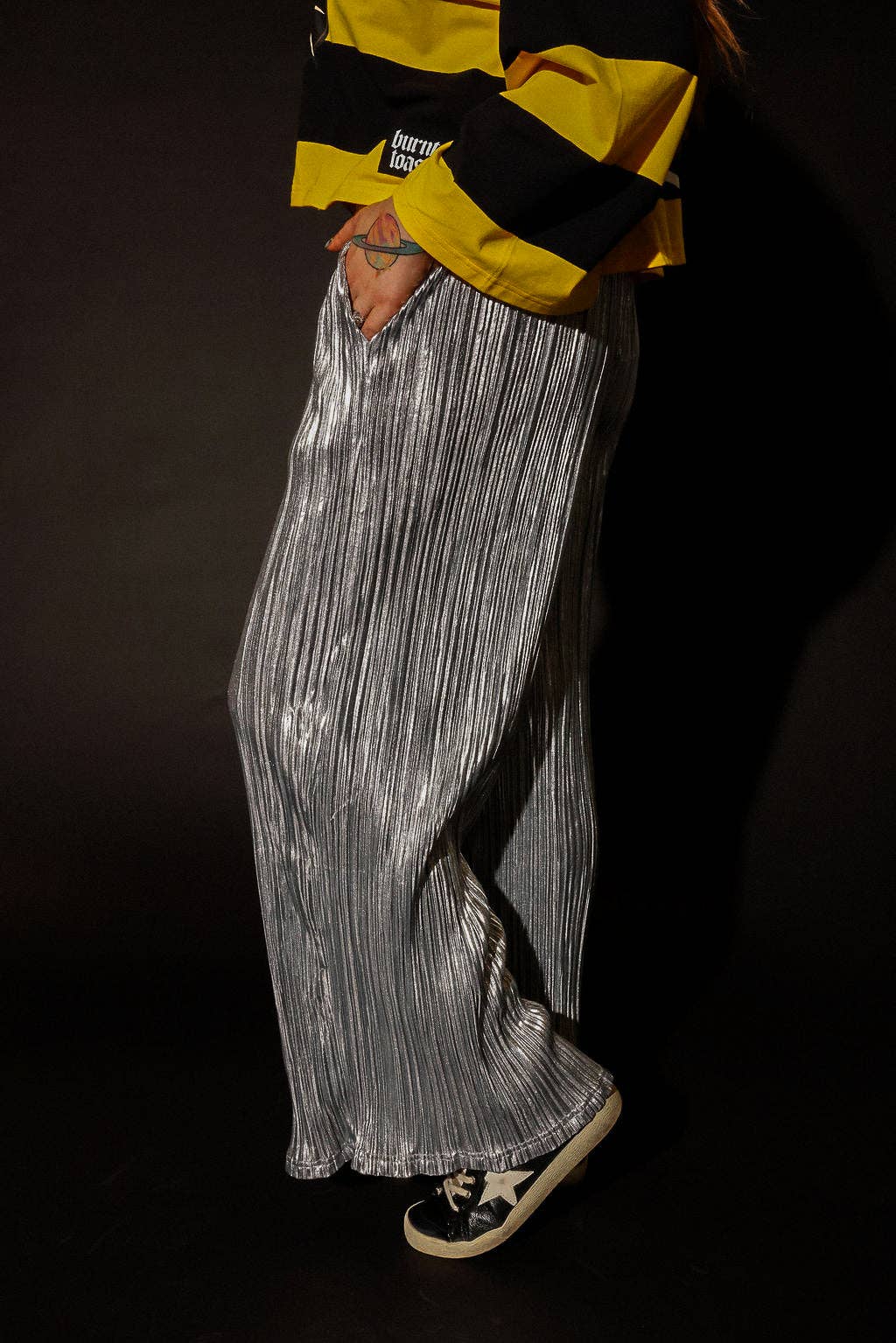 Heavy Metal Silver Metallic Pants