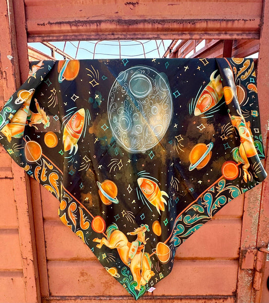 Cosmic Cowgirl Silk Western Cowgirl Wild Rag Scarf