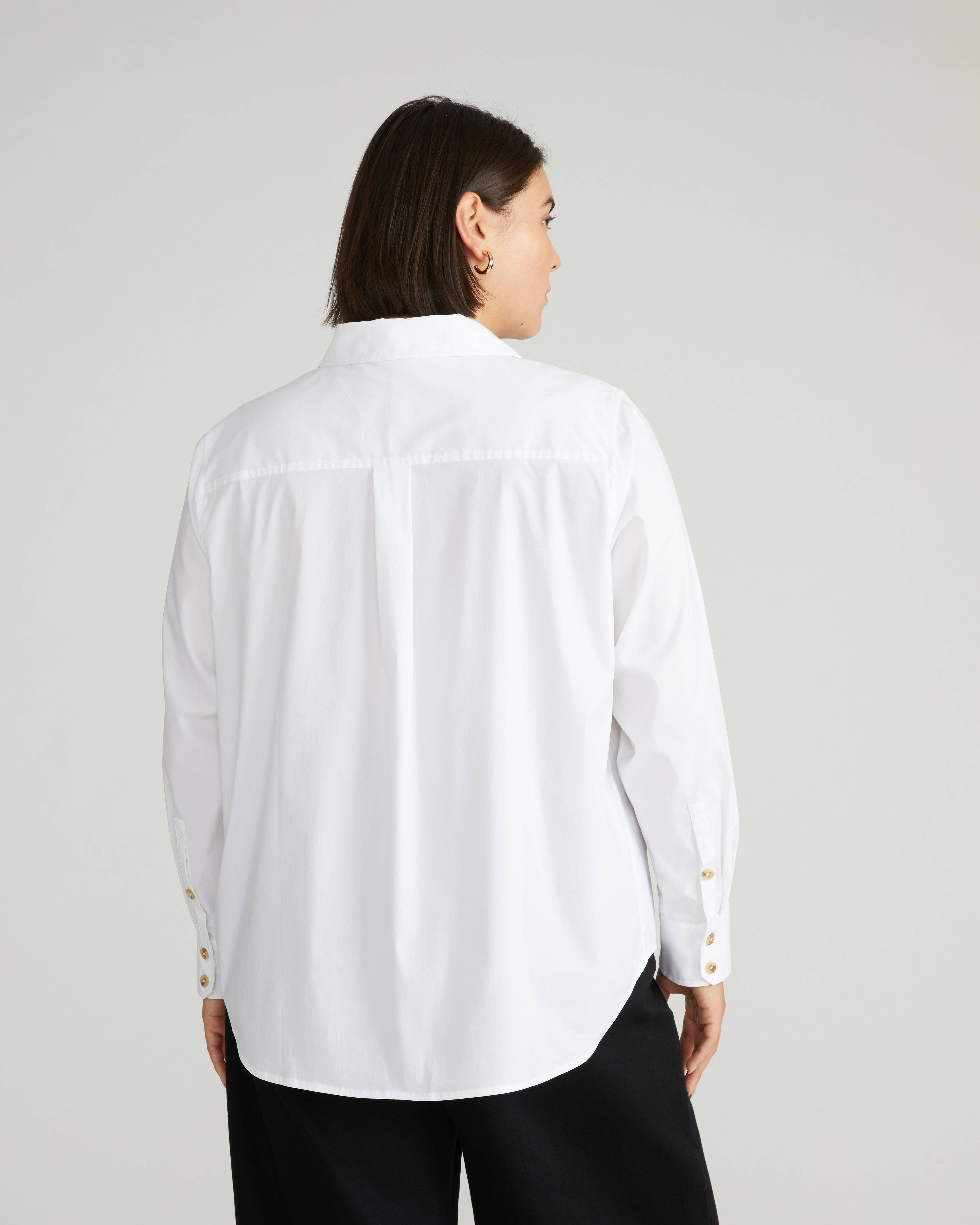 Elbe Stretch Poplin Shirt Classic Fit - White