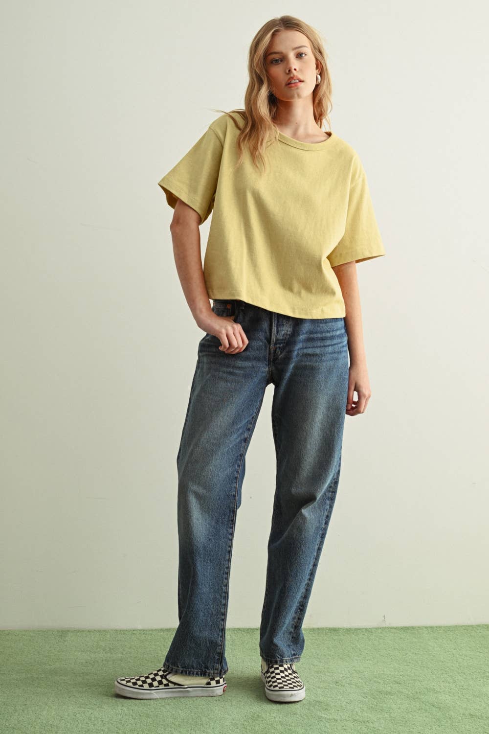 Short Sleeve Linen Knitted Top
