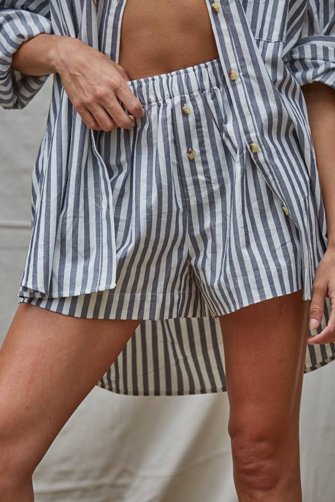 Cotton Striped Shorts