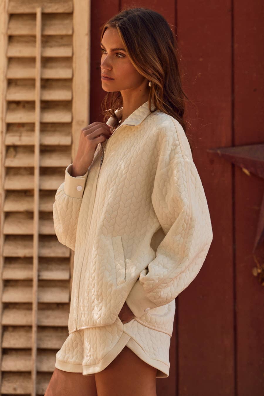 Quilted Zip-Front Jacket