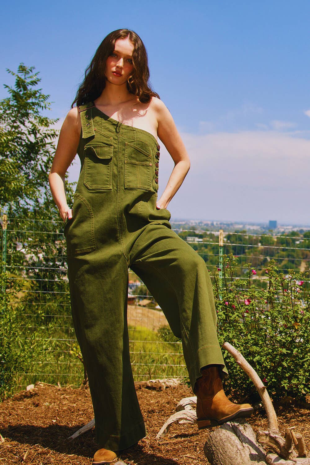 One-Shoulder Utility Overalls