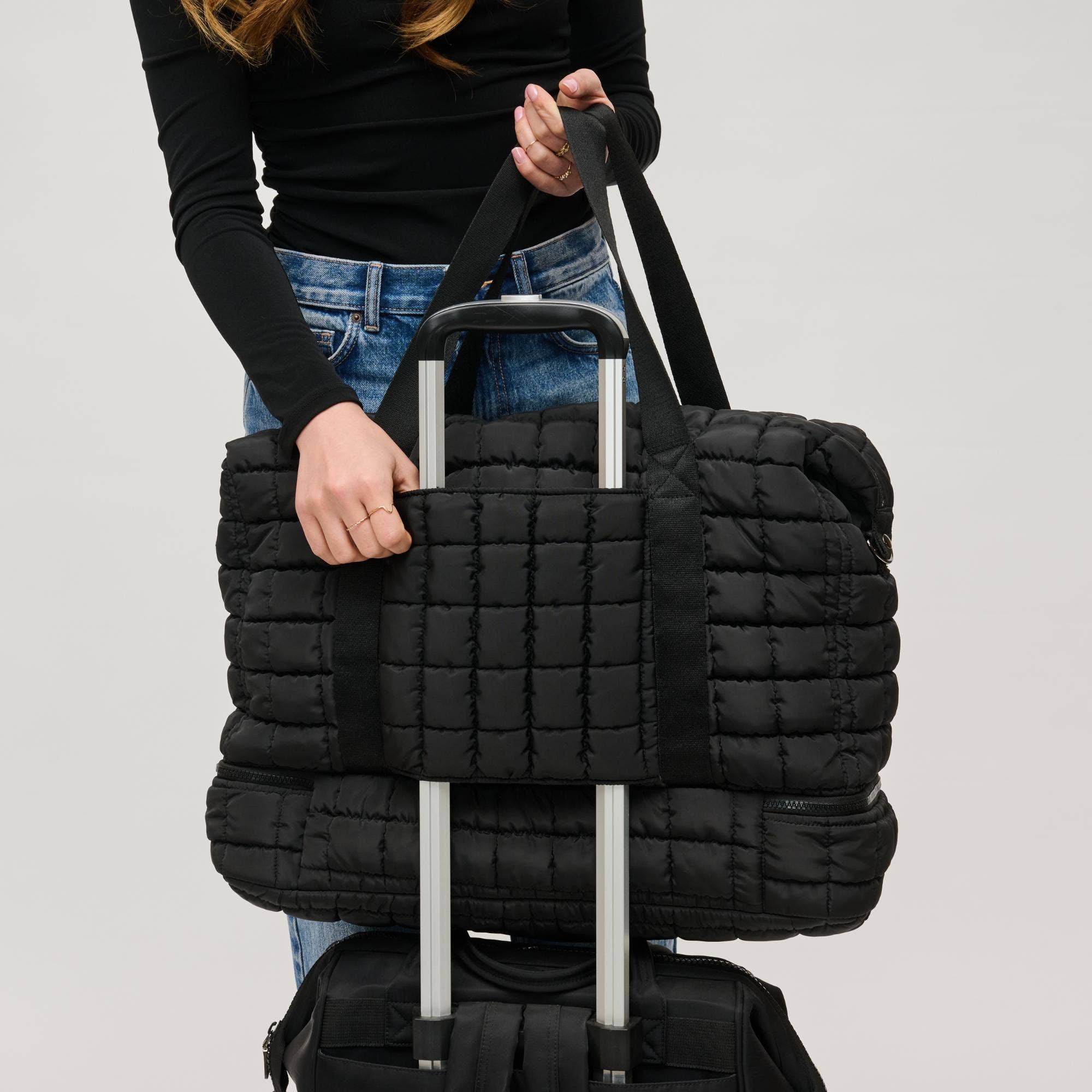 Globetrotter Quilted Nylon Puffer Travel Weekender Bag