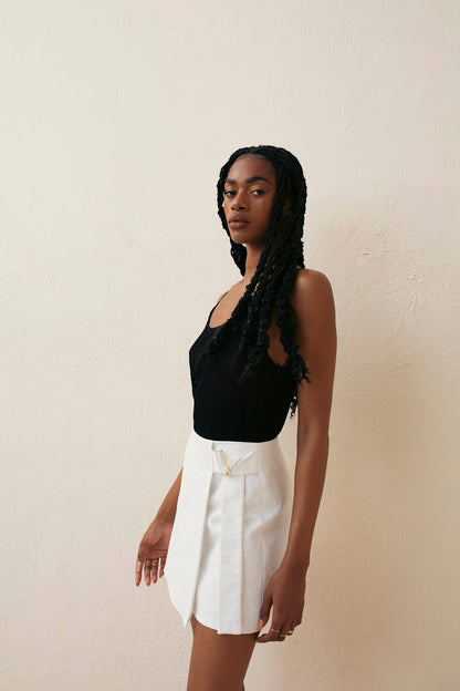 Linen Canvas Wrap Skirt