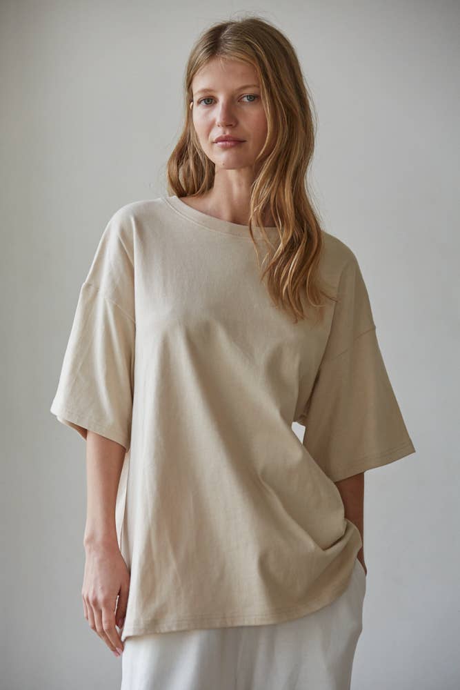 Cotton Drop Shoulder Oversized Shirt