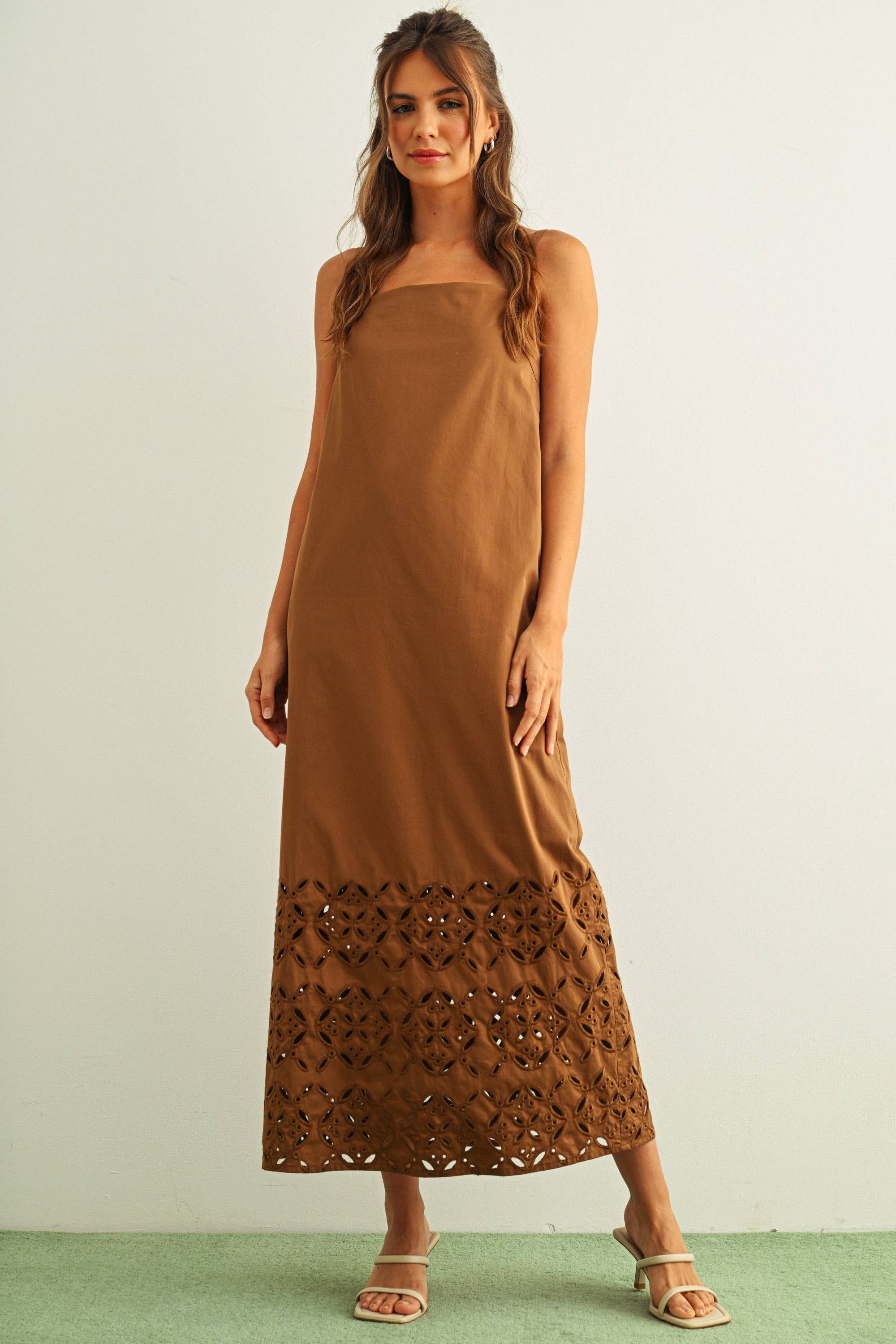 Mocha Cotton Maxi Dress