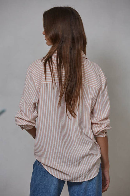 Striped Long-Sleeve Button Down