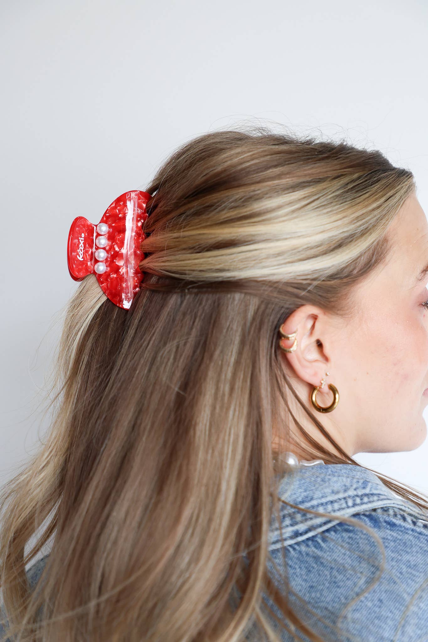 Tortoise Red Pearl Claw Clip