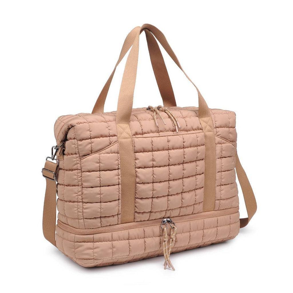 Globetrotter Quilted Nylon Puffer Travel Weekender Bag