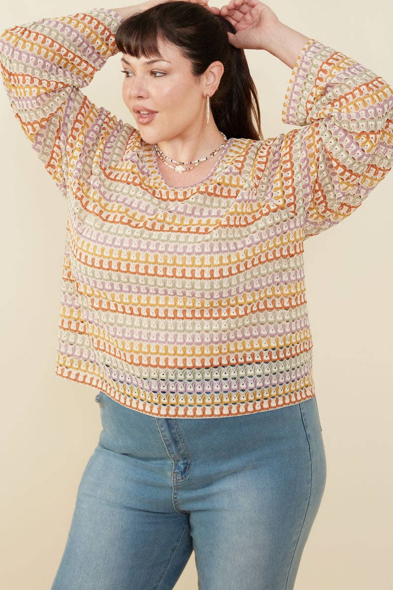 Multicolor Loose Knit Relaxed Top
