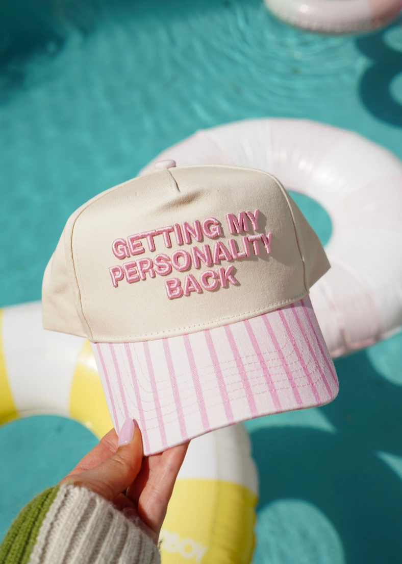 Getting my Personality Back | Pink Stripe Trucker Hat